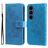 Mobigear Flowers Samsung Galaxy S26 FE Hoesje Bookcase Portemonnee - Blauw