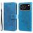 Mobigear Flowers iPhone 17 Pro Hoesje Bookcase Portemonnee - Blauw