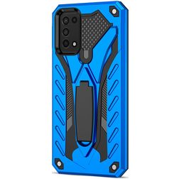 Mobigear Armor Stand Samsung Galaxy A03s Hoesje Hardcase Backcover Shockproof met Standaard - Blauw