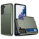 Mobigear Card Samsung Galaxy S21 Hoesje Hardcase Backcover Shockproof met Pasjeshouder - Legergroen