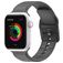 Mobigear Dashed Siliconen Apple Watch Bandje Gespsluiting - 49/46/45/44 mm - Grijs
