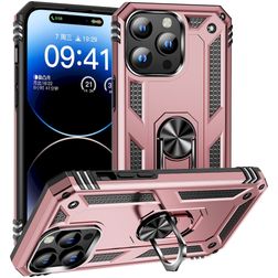 Mobigear Armor Ring iPhone 15 Pro Max Hoesje Hardcase Backcover Shockproof met Ringhouder - Roségoud