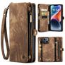 Caseme 008 iPhone 14 Hoesje Uitneembare 2in1 Bookcase Portemonnee - Bruin