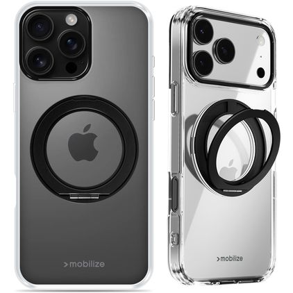 Mobilize 360 Rotating Ring iPhone 16 Pro Max MagSafe Hoesje Hardcase Backcover met Ringhouder - Zwart
