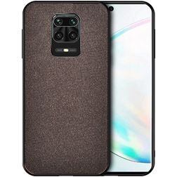 Mobigear Fabric Xiaomi Redmi Note 9S Hoesje Hardcase Backcover - Bruin