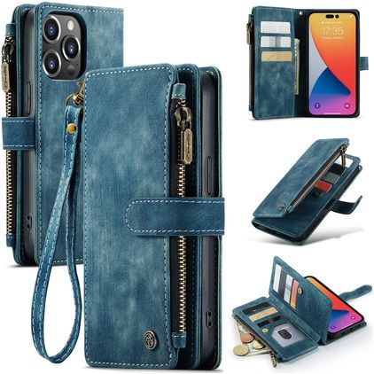 Caseme C30 iPhone 14 Pro Max Hoesje Bookcase Portemonnee - Blauw