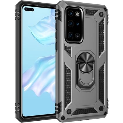 Mobigear Armor Ring Huawei P40 Hoesje Hardcase Backcover Shockproof met Ringhouder - Grijs