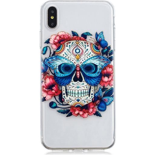 Mobigear Design iPhone XS Max Hoesje Flexibel TPU Backcover - Skull