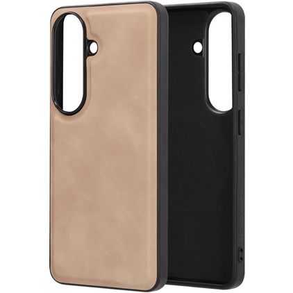 Mobiparts Classic Samsung Galaxy S26 MagSafe Hoesje TPU,Kunstleer Backcover - Moonstone Beige