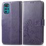 Mobigear Clover Motorola Moto G22 Hoesje Bookcase Portemonnee - Paars