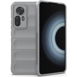 Mobigear Bumpy Xiaomi 12T Hoesje Flexibel TPU Backcover - Grijs Mobigear Bumpy Xiaomi 12T Hoesje Flexibel TPU Backcover - Grijs