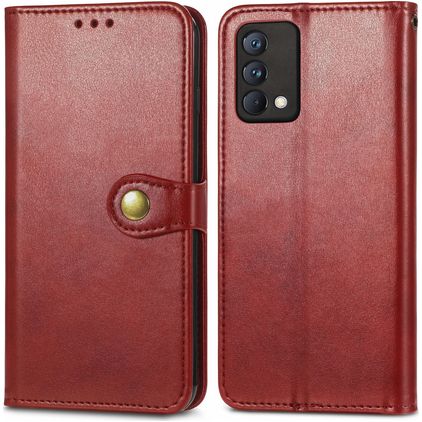 Mobigear Snap Button Realme GT Master Edition Hoesje Bookcase Portemonnee - Bruin