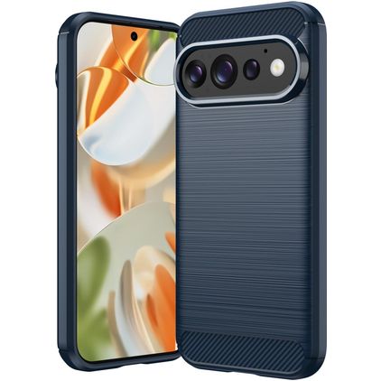 Mobigear Brushed Slim Google Pixel 11 Hoesje Flexibel TPU Backcover - Blauw