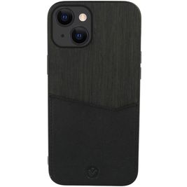 Valenta Card Slot iPhone 13 Hoesje Echt Leer Backcover met Pasjeshouder - Zwart