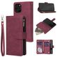 Mobigear Zipper iPhone 12 Hoesje Bookcase Portemonnee - Rood