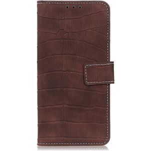 Mobigear Croco Google Pixel 6a Hoesje Bookcase Portemonnee - Bruin