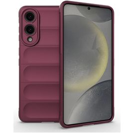 Mobigear Bumpy Samsung Galaxy S25 Edge Hoesje Flexibel TPU Backcover - Wine Red