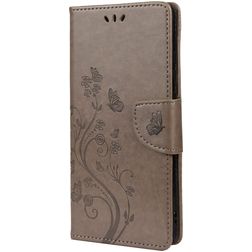 Mobigear Flowers Samsung Galaxy A33 Hoesje Bookcase Portemonnee - Grijs