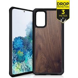 ITSkins HybridFusion Samsung Galaxy S20 Plus Hoesje Hardcase Backcover Shockproof - Dark Wood
