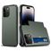 Mobigear Card iPhone 15 Pro Hoesje Hardcase Backcover Shockproof met Pasjeshouder - Legergroen
