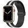 Mobigear Stripe Mag Siliconen Apple Watch Bandje Magneetsluiting - 42/41/40/38 mm - Zwart / Wit
