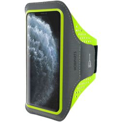 Mobiparts Comfort Fit Telefoonhouder Hardlopen iPhone 11 Pro Max Sport Hoesje Neopreen Sportarmband - Neon Green