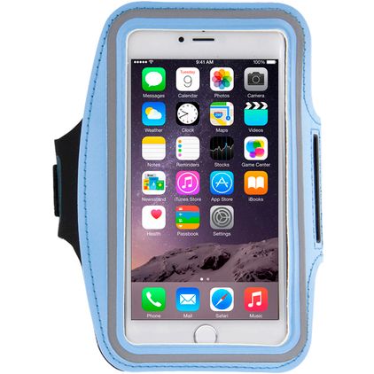 Mobigear Telefoonhouder Hardlopen iPhone 6s Plus Sport Hoesje Neopreen Sportarmband - Blauw