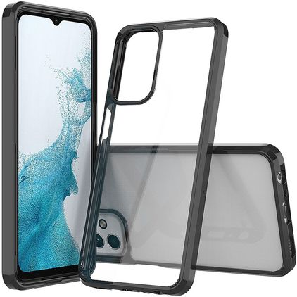 Mobigear Crystal Samsung Galaxy A23 Hoesje Hardcase Backcover - Transparant / Zwart