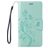 Mobigear Flowers iPhone SE (2022) Hoesje Bookcase Portemonnee - Turquoise