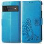 Mobigear Clover Google Pixel 6 Pro Hoesje Bookcase Portemonnee - Blauw