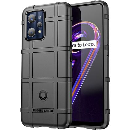 Mobigear Rugged Shield Realme 9 Pro Plus Hoesje Flexibel TPU Backcover Shockproof - Zwart