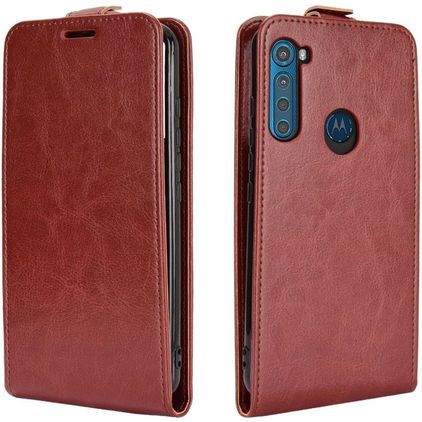 Mobigear Motorola One Fusion Plus Hoesje Flipcase - Bruin