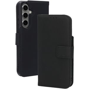 Mobiparts Wallet Samsung Galaxy S24 FE MagSafe Hoesje Echt Leer Bookcase Portemonnee - Zwart