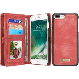 CaseMe 008 iPhone 8 Plus Hoesje Uitneembare 2in1 Bookcase Portemonnee - Rood