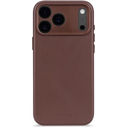 Decoded iPhone 17 Pro Max Hoesje Echt Leer Backcover Shockproof - Dark Ruby