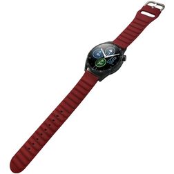 Mobigear Bumpy Siliconen Smartwatch Bandje Gespsluiting - Universeel 20 mm aansluiting - Bordeaux Rood
