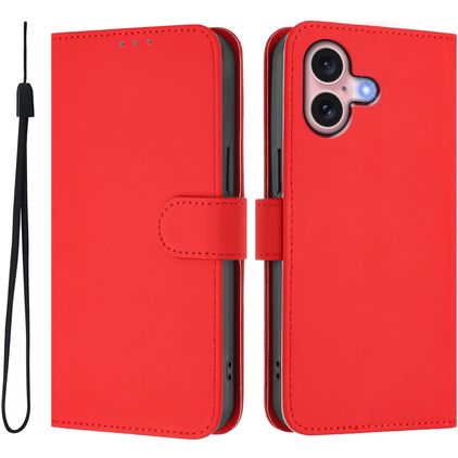 Mobigear Urban Wallet iPhone 16 Hoesje Bookcase Portemonnee - Rood