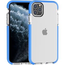 Mobigear Full Bumper iPhone 11 Pro Max Hoesje Hardcase Backcover Shockproof - Transparant / Blauw