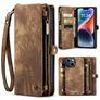 Caseme 008 iPhone 15 Hoesje Uitneembare 2in1 Bookcase Portemonnee - Bruin