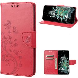 Mobigear Butterfly OnePlus 10T Hoesje Bookcase Portemonnee - Rood