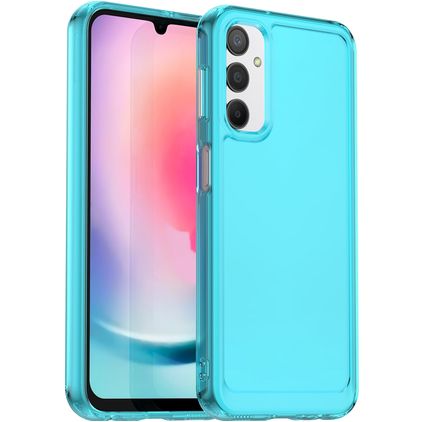 Mobigear Crystal Samsung Galaxy A24 Hoesje Hardcase Backcover Shockproof - Blauw
