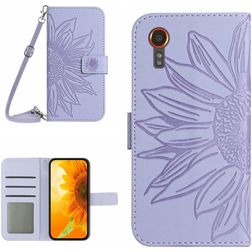 Mobigear Sunflower Samsung Galaxy Xcover 7 Hoesje Bookcase Portemonnee - Paars