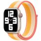 Mobigear Woven Nylon Apple Watch Bandje Klittenbandsluiting - 42/41/40/38 mm - Geel / Beige