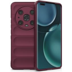 Mobigear Bumpy HONOR Magic 4 Pro Hoesje Flexibel TPU Backcover - Bordeauxrood