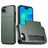 Mobigear Card iPhone 16e Hoesje Hardcase Backcover Shockproof met Pasjeshouder - Groen