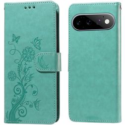Mobigear Flowers Google Pixel 11 Hoesje Bookcase Portemonnee - Groen