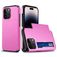 Mobigear Card iPhone 15 Pro Max Hoesje Hardcase Backcover Shockproof met Pasjeshouder - Roze