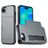 Mobigear Card iPhone 16e Hoesje Hardcase Backcover Shockproof met Pasjeshouder - Grijs