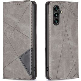 Mobigear Rhombus Slim Samsung Galaxy A35 Hoesje Bookcase - Grijs
