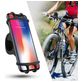Mobigear Silicone Telefoonhouder Fiets Fietsstuur Bevestiging Klem Universeel (max 15 cm x 8 cm) - Zwart